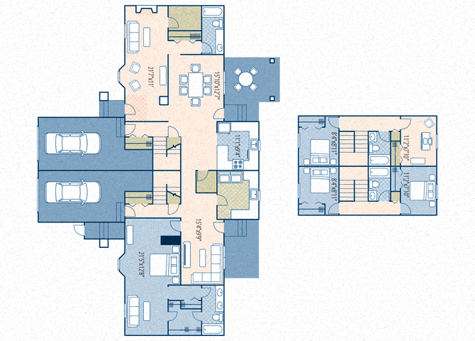 Floor plan for 4 beds, 4 baths, 2934 sqft